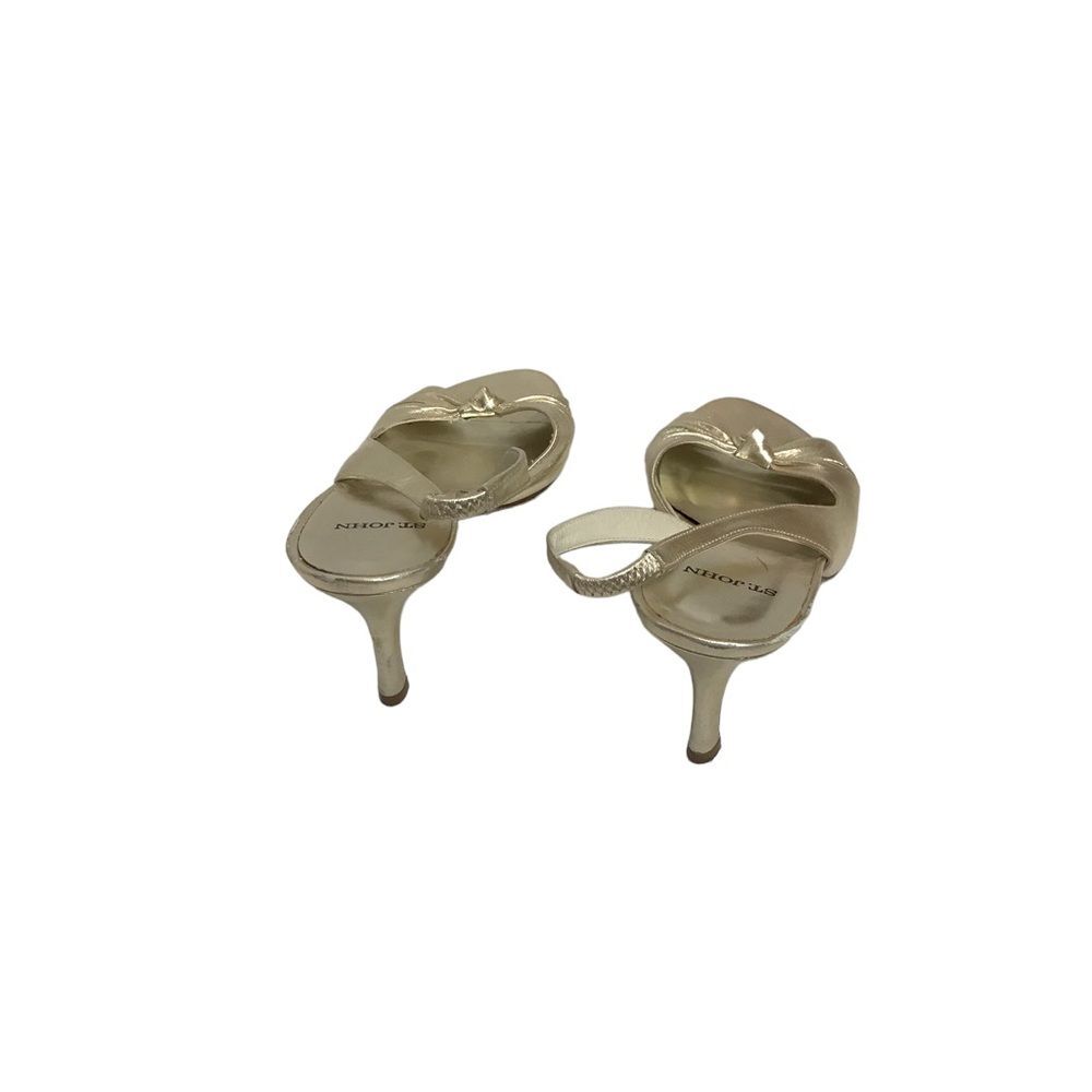 St. John peep toe slingback stiletto sandals heels gold 8.5‎ - Picture 4 of 9